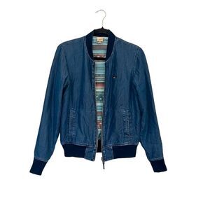 Faherty Blue Bomber Jacket